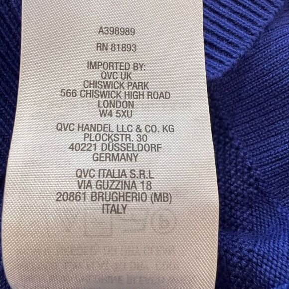 J Jason Wu Royal Blue Cropped Rayon Blend Cardigan Size L - Picture 6 of 6